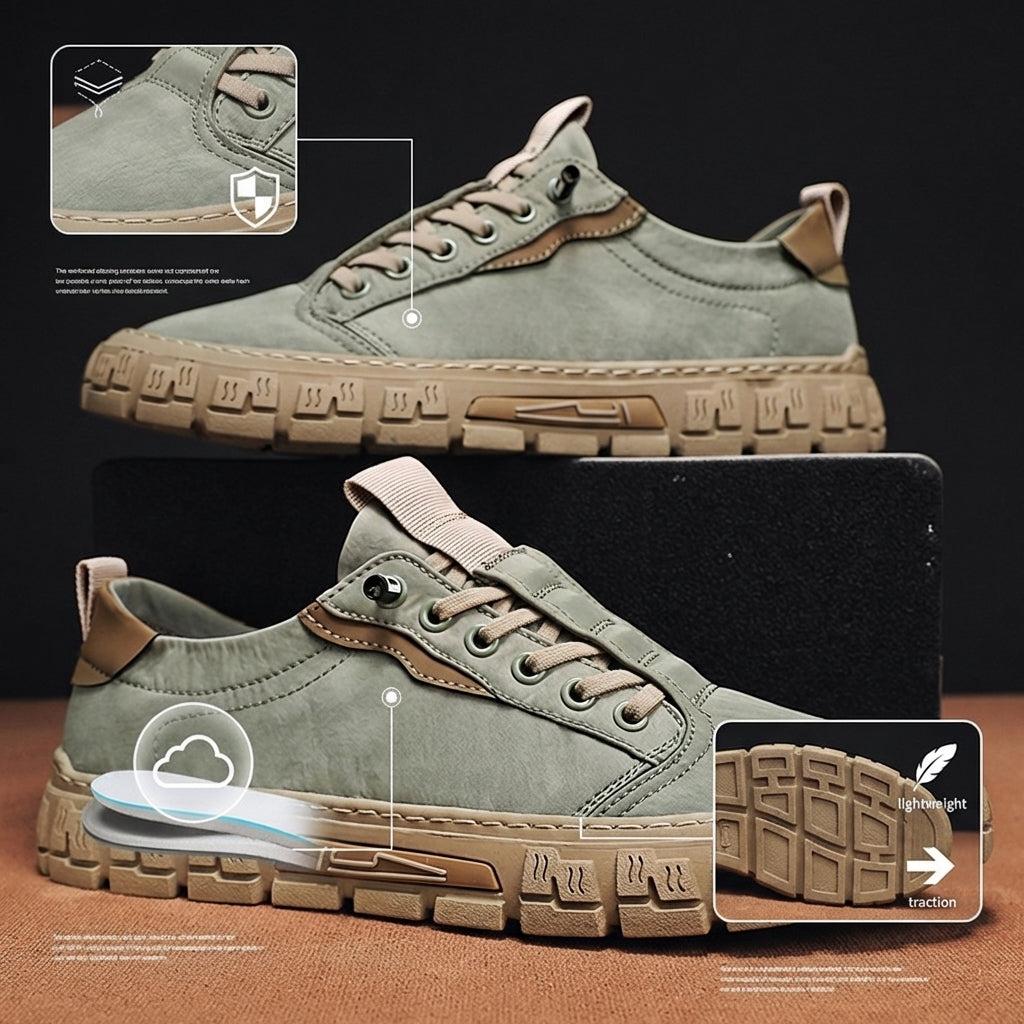 Men's Casual Sneakers | Lace-Up Eyelets & Lug Sole