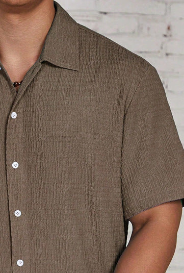 Men's Casual Shirt | Cuban Collar & Button Front