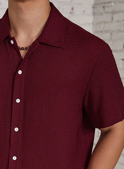 Men's Casual Shirt | Cuban Collar & Button Front