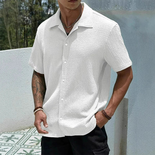 Men's Casual Shirt | Cuban Collar & Button Front