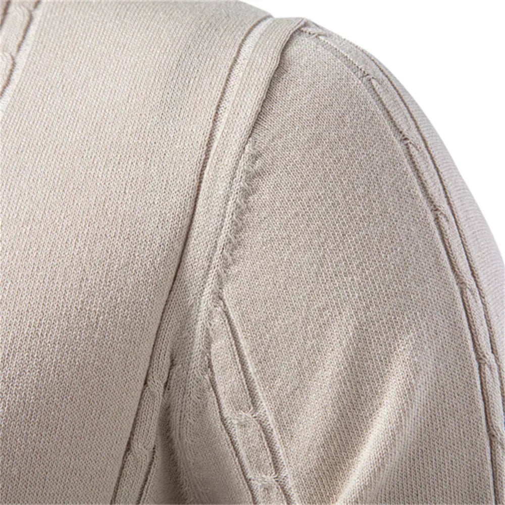 Men's Casual Viscose Blend Polo Shirt | Ribbed Knit & Placket