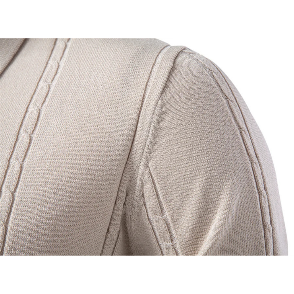 Men's Casual Viscose Blend Polo Shirt | Ribbed Knit & Placket