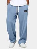 Men's Casual Waffle-Knit Pants | Drawstring Waist & Wide Legs