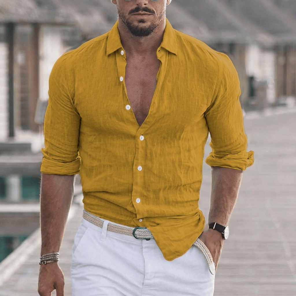 Men's Casual Shirt | Open Collar & Button Front