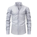 Men's Classic Elastane-Blend Shirt | Vertical Stripes & Point Collar