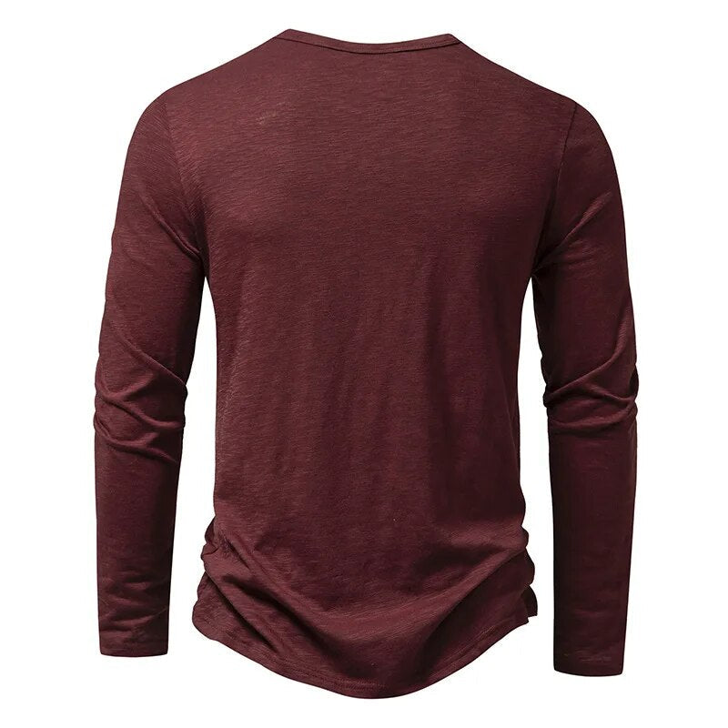 Men's Classic Henley Shirt | Long Sleeves & Button Placket