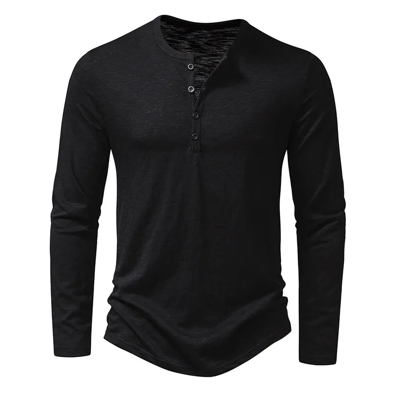 Men's Classic Henley Shirt | Long Sleeves & Button Placket