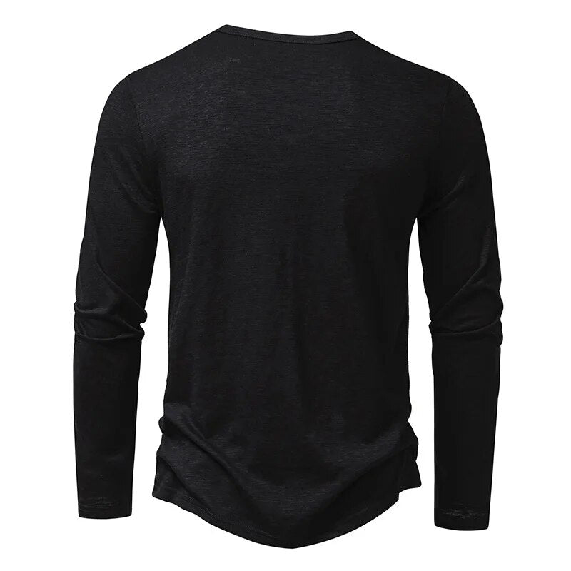 Men's Classic Henley Shirt | Long Sleeves & Button Placket
