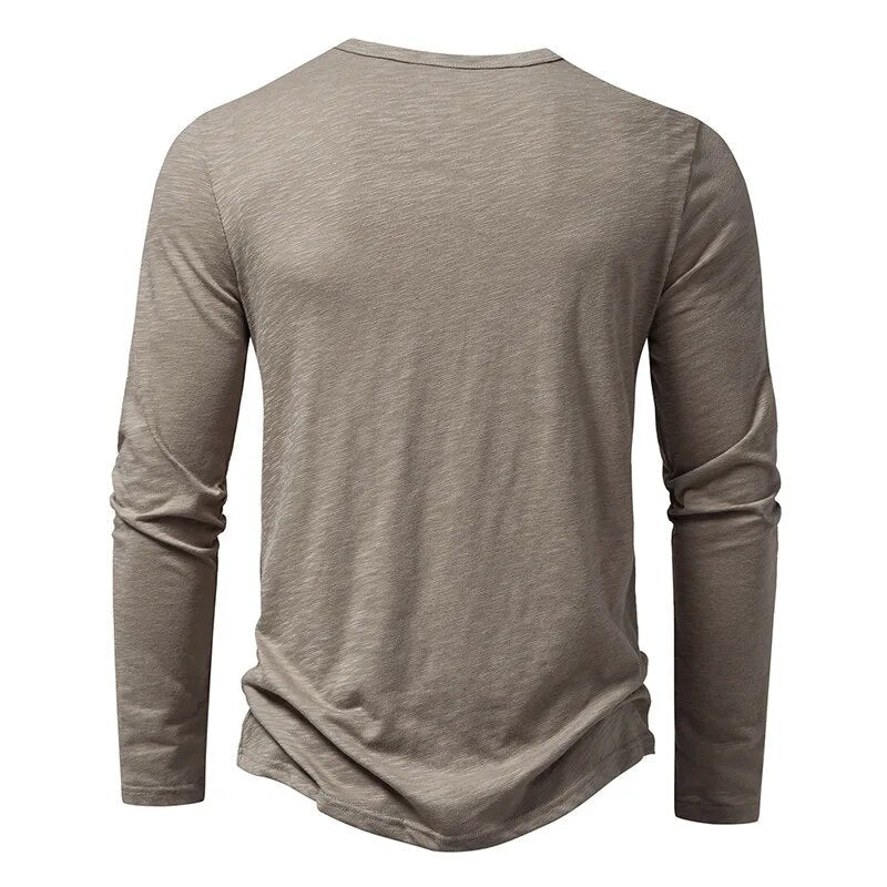 Men's Classic Henley Shirt | Long Sleeves & Button Placket