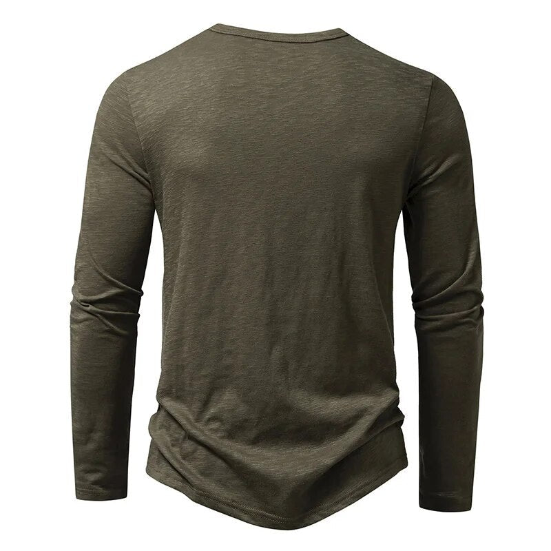 Men's Classic Henley Shirt | Long Sleeves & Button Placket