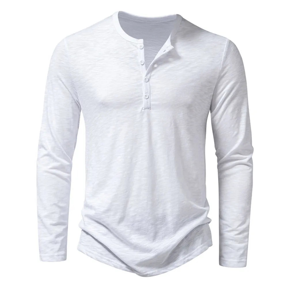 Men's Classic Henley Shirt | Long Sleeves & Button Placket