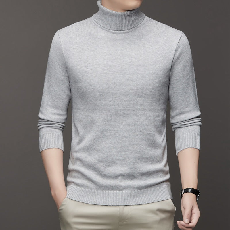 Men's Classic Knit Turtleneck Sweater | Ribbed Neck & Hem