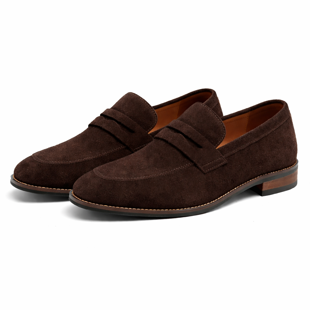 Men's Dress Loafers | Nubuck Upper & Penny Strap