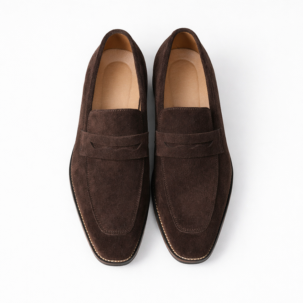 Men's Dress Loafers | Nubuck Upper & Penny Strap