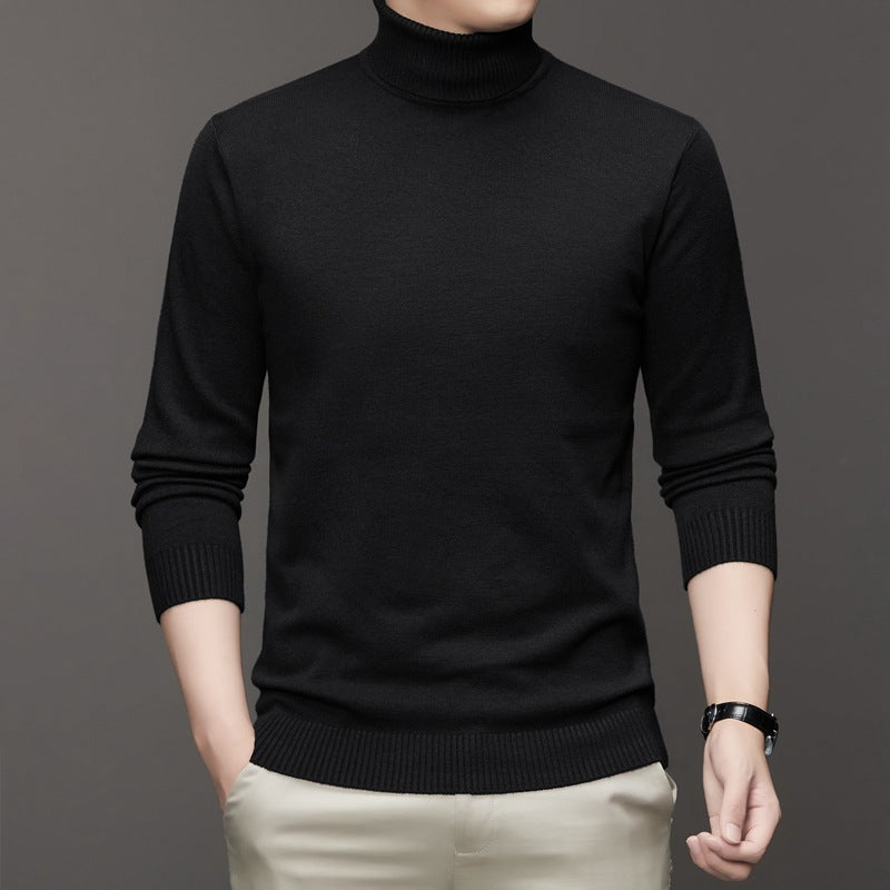 Men's Classic Knit Turtleneck Sweater | Ribbed Neck & Hem