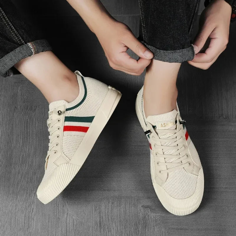 Ezra | Men's Striped Canvas Skate Shoes