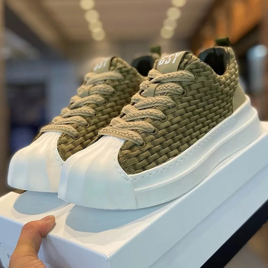 Felix | Men's Olive Knit Low-Top Skate Shoes