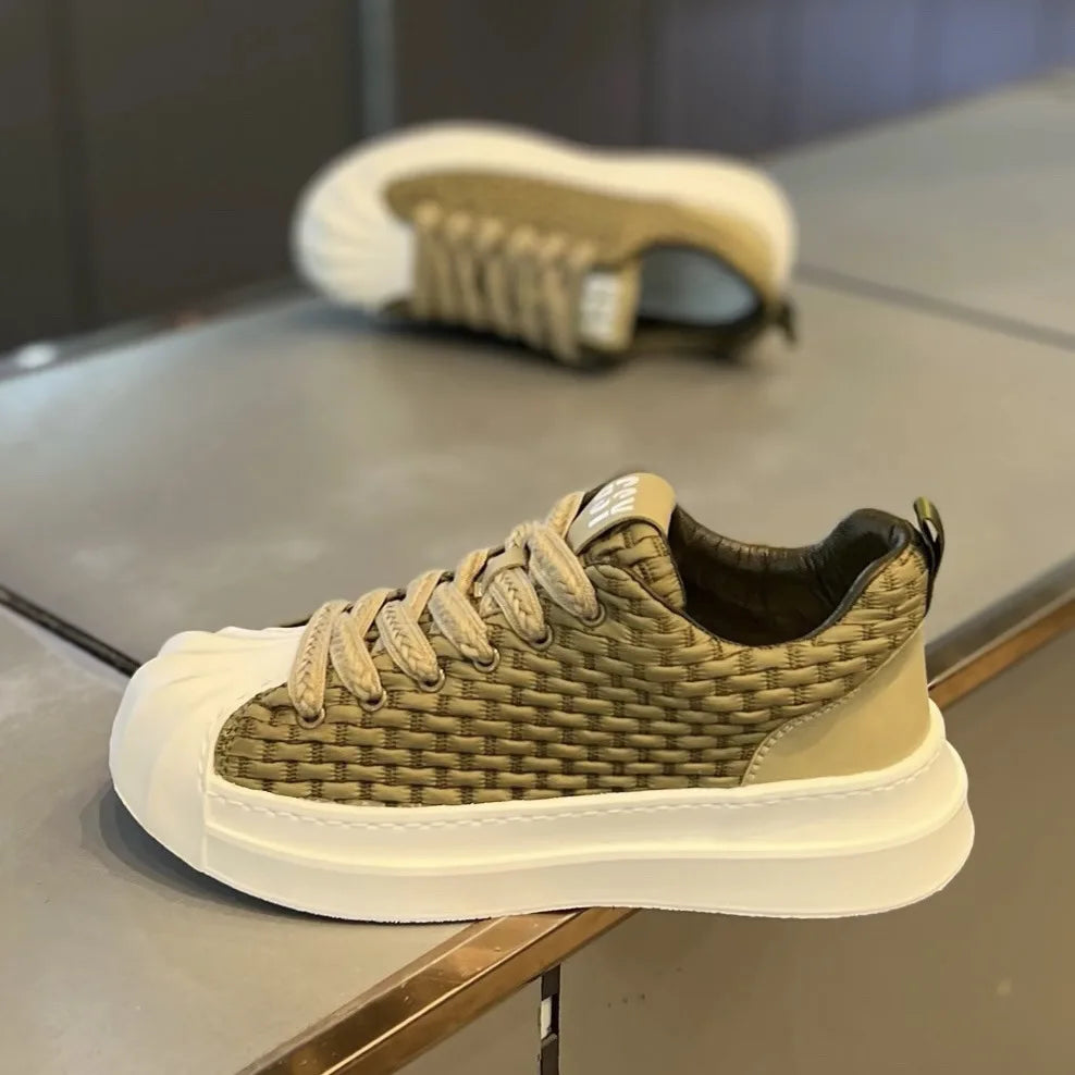 Felix | Men's Olive Knit Low-Top Skate Shoes