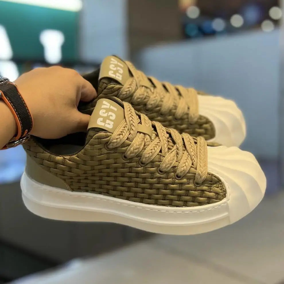 Felix | Men's Olive Knit Low-Top Skate Shoes