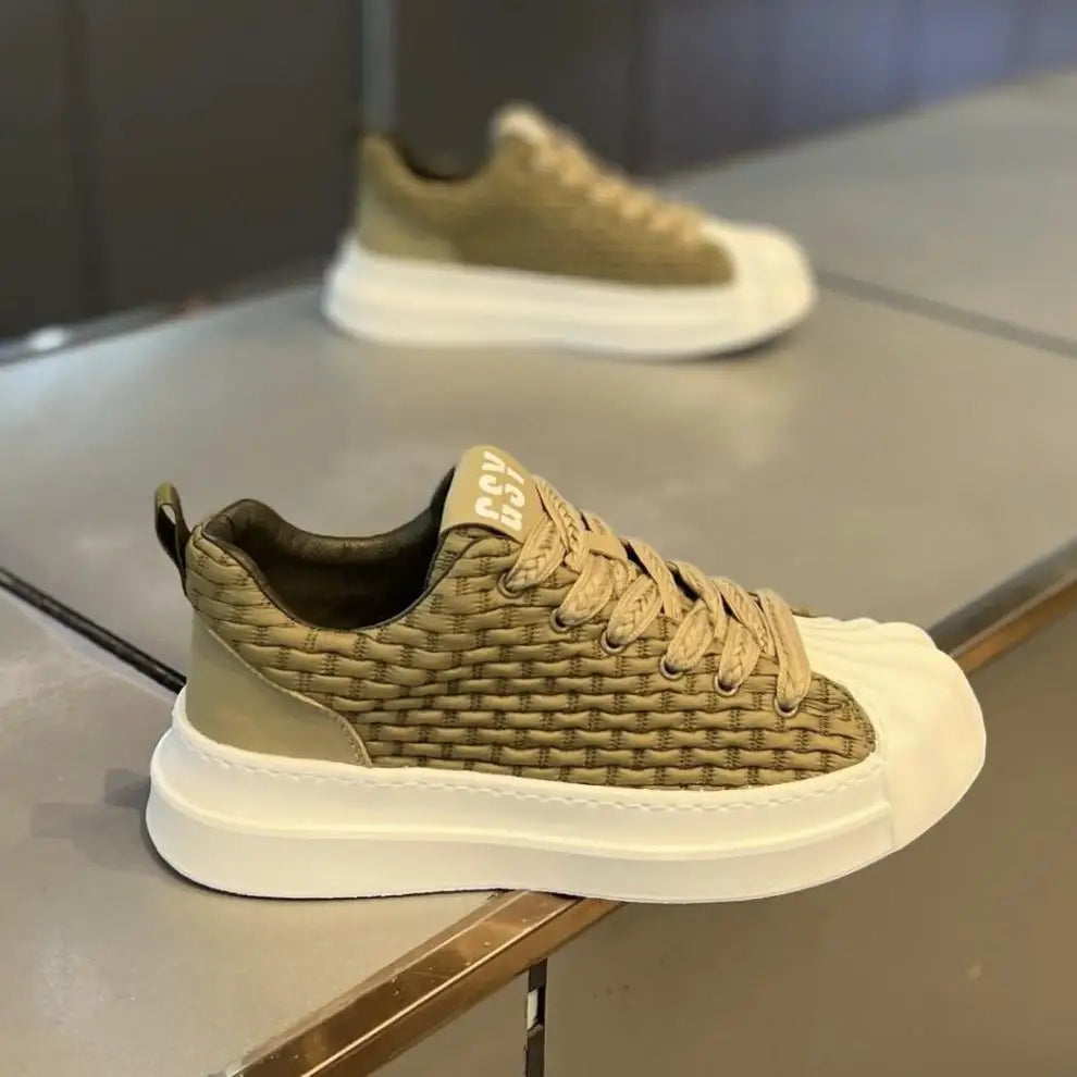Felix | Men's Olive Knit Low-Top Skate Shoes