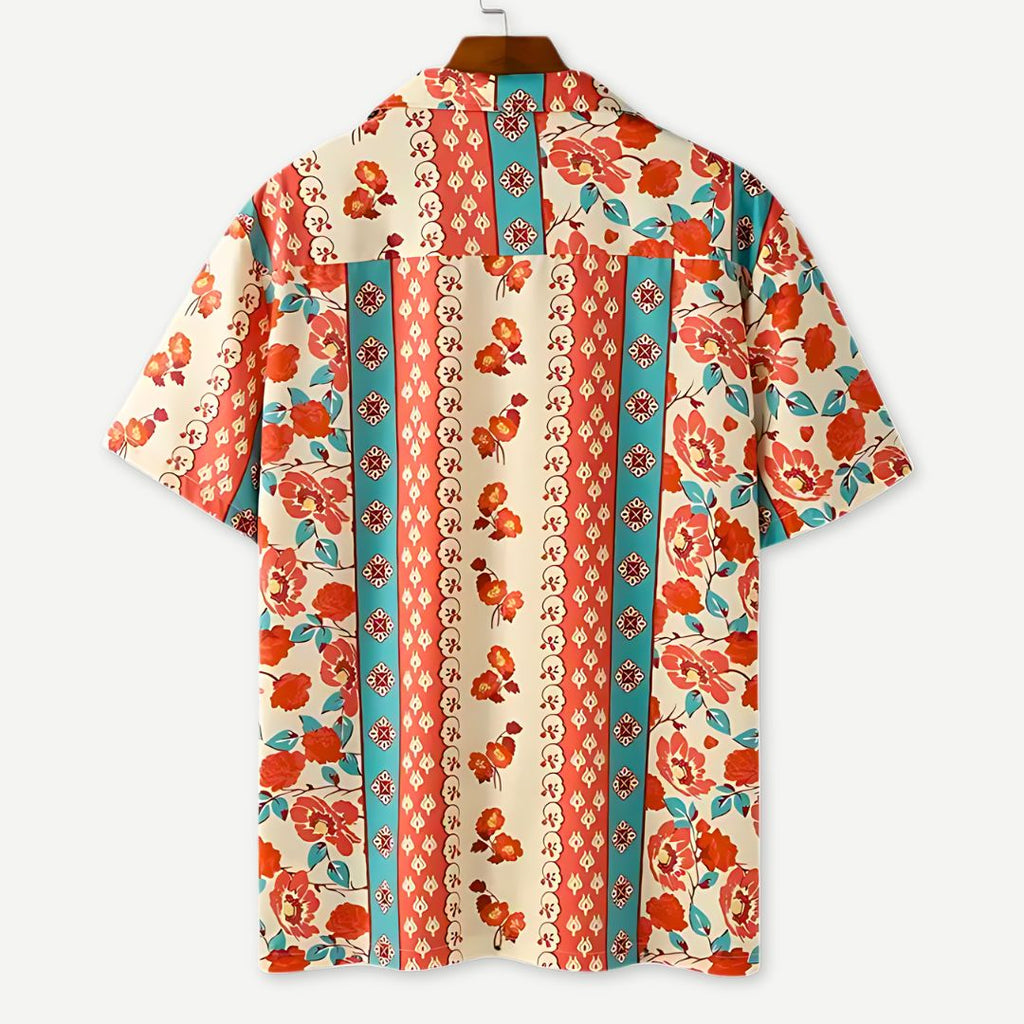 Men's Floral Print Camp Shirt | Retro Vacation Style