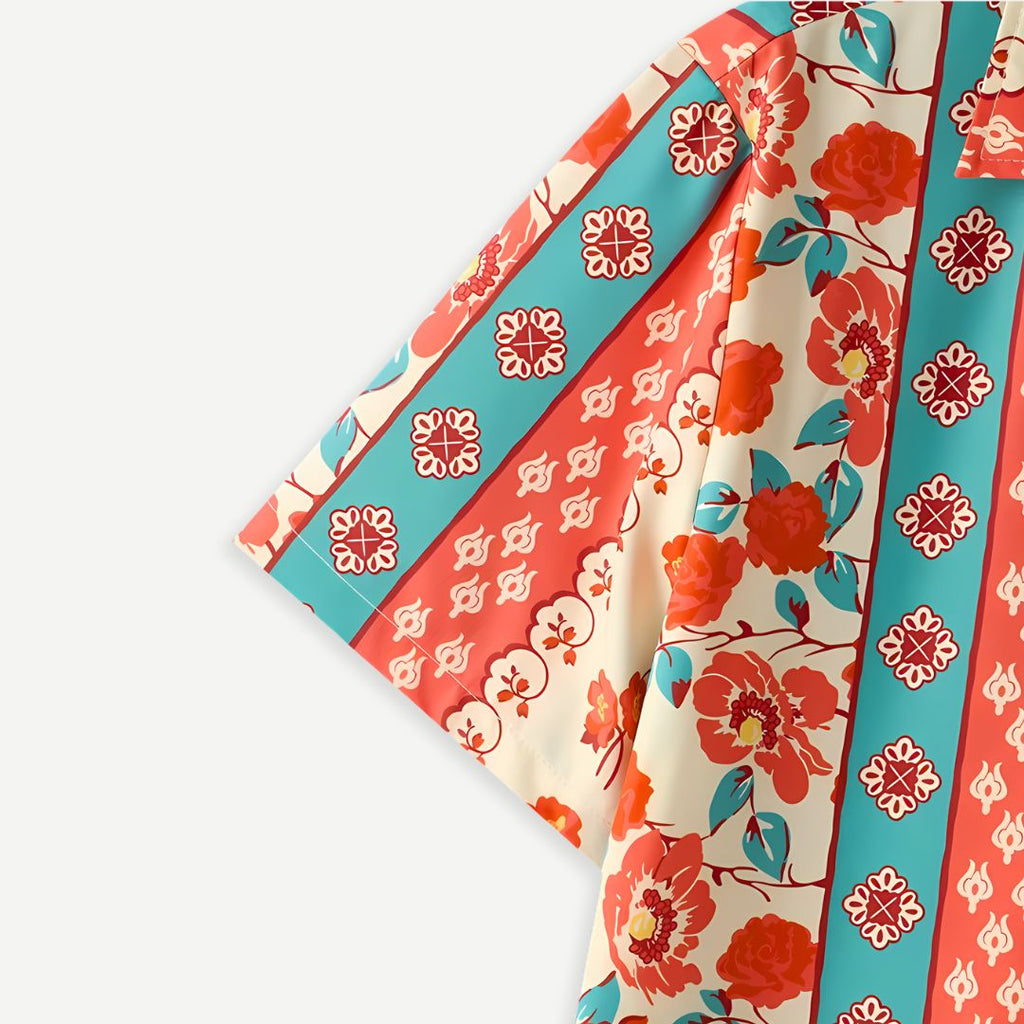 Men's Floral Print Camp Shirt | Retro Vacation Style