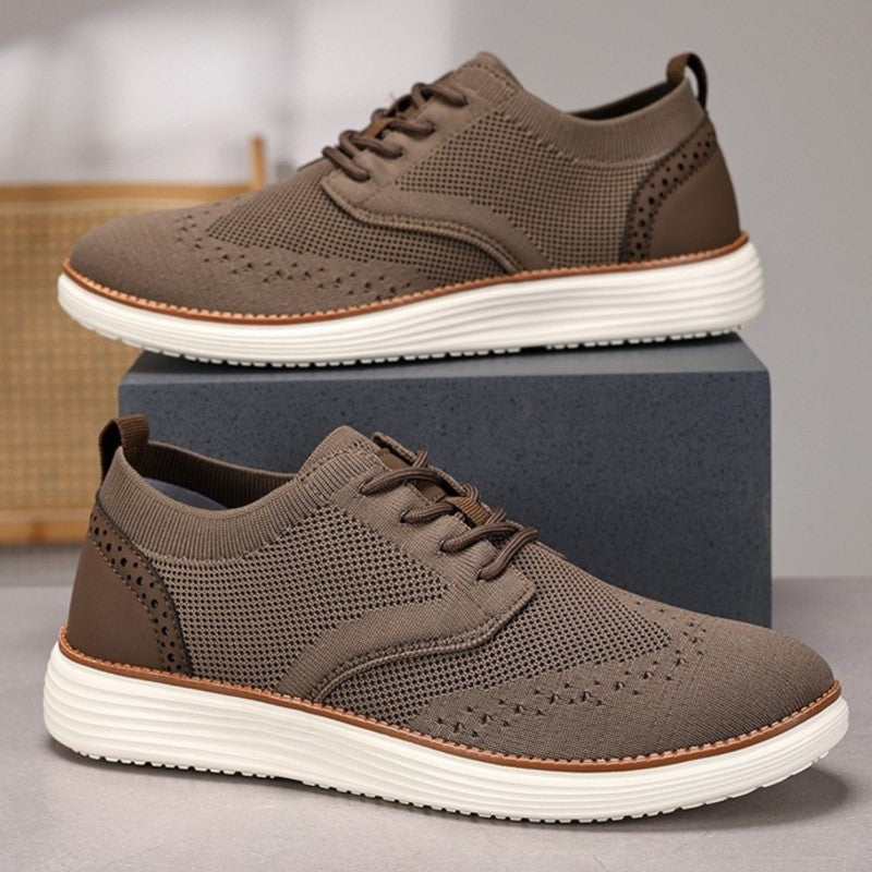 Hank | Men's Brown Mesh Slip-On Skate Shoes