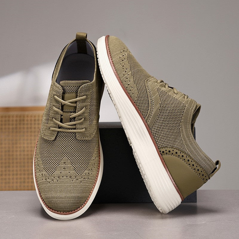 Hank | Men's Brown Mesh Slip-On Skate Shoes