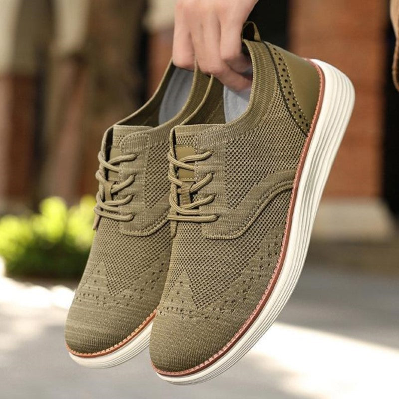 Hank | Men's Brown Mesh Slip-On Skate Shoes