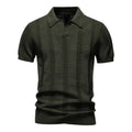 Men's Knit Polo Shirt | Open Placket & Ribbed Hem