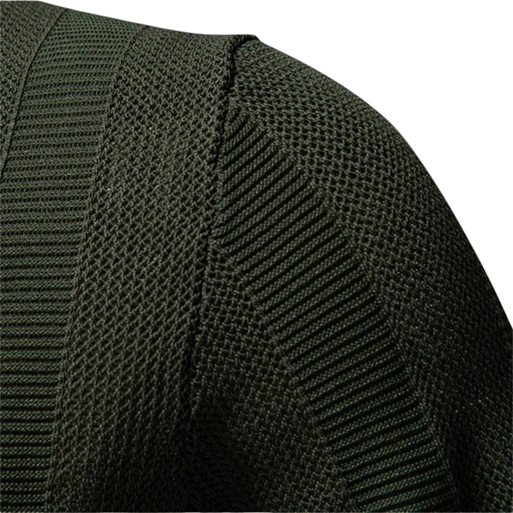 Men's Knit Polo Shirt | Open Placket & Ribbed Hem