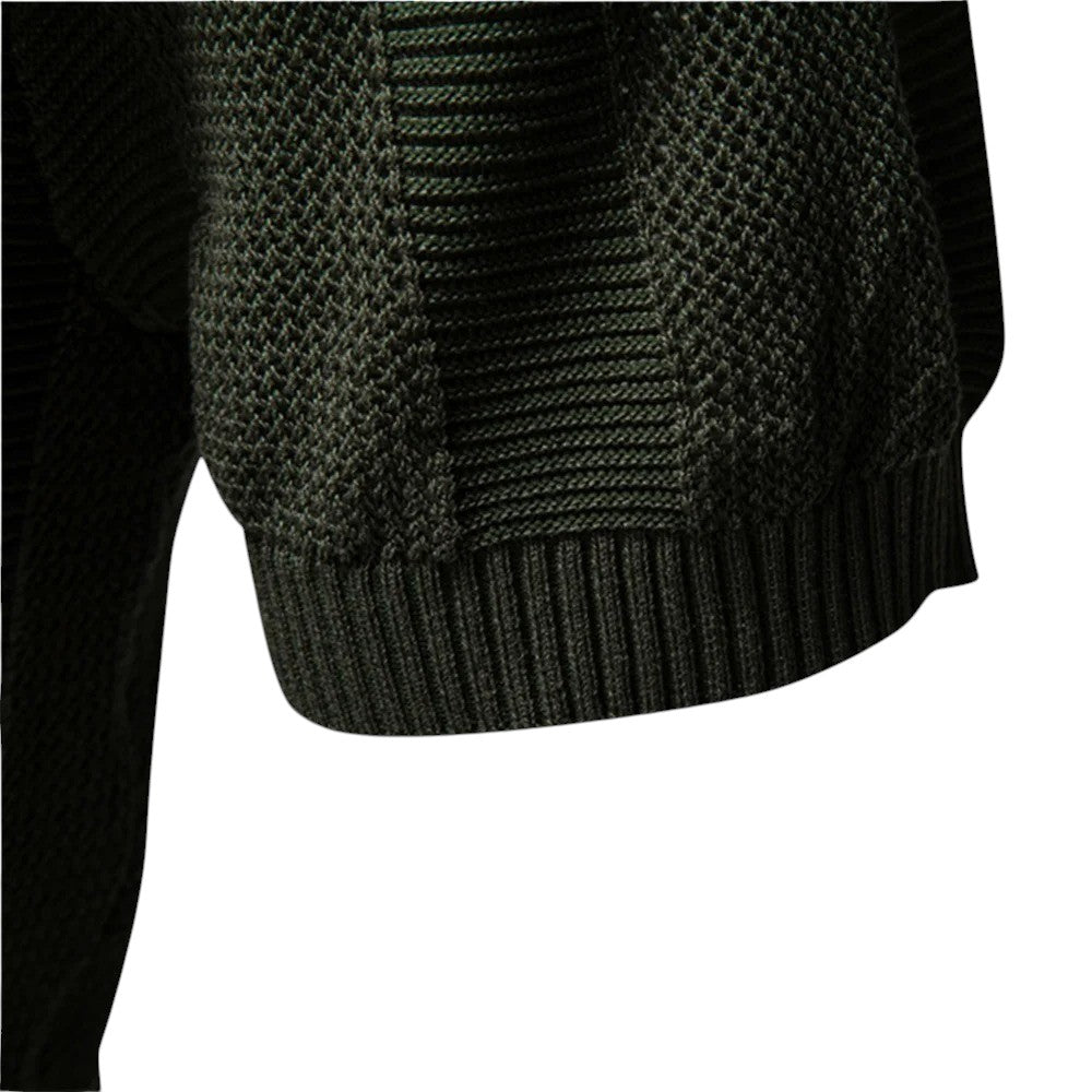 Men's Knit Polo Shirt | Open Placket & Ribbed Hem