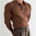Men's Knit Polo Sweater | Lapel Collar & Ribbing