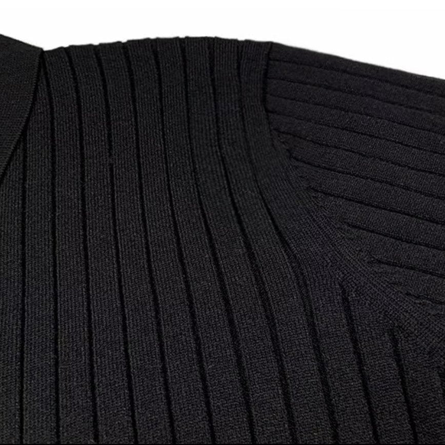 Men's Knit Polo Sweater | Lapel Collar & Ribbing