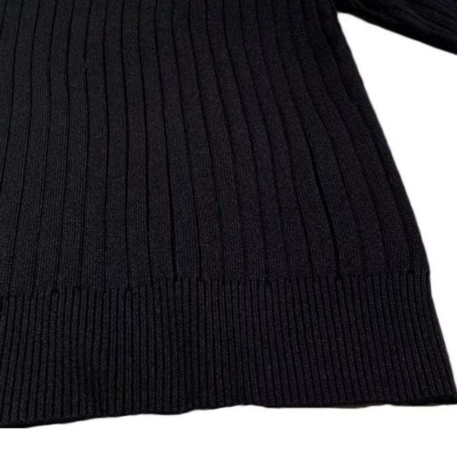 Men's Knit Polo Sweater | Lapel Collar & Ribbing