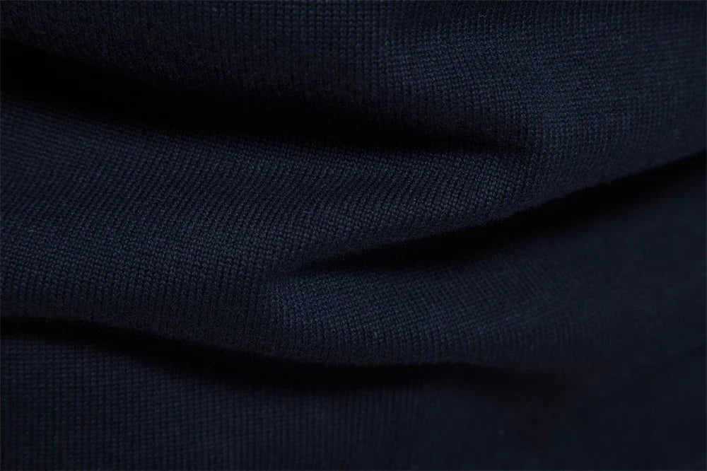 Men's Knit Quarter Zip Sweater | Mock Neck & Stripes