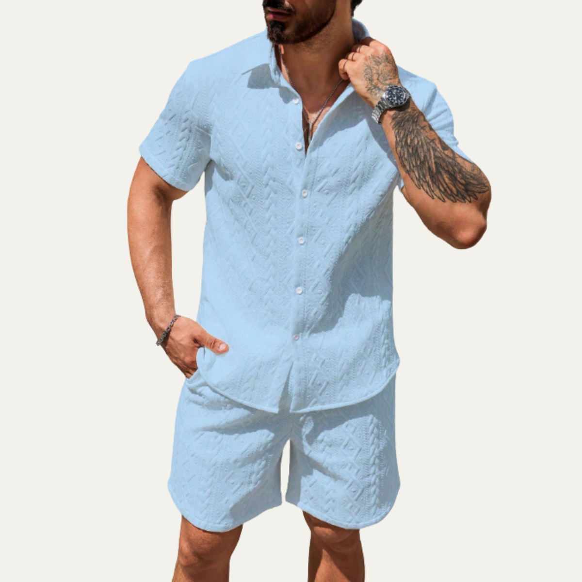 Men's Knitted Co-Ord Set | Effortless Summer Ease