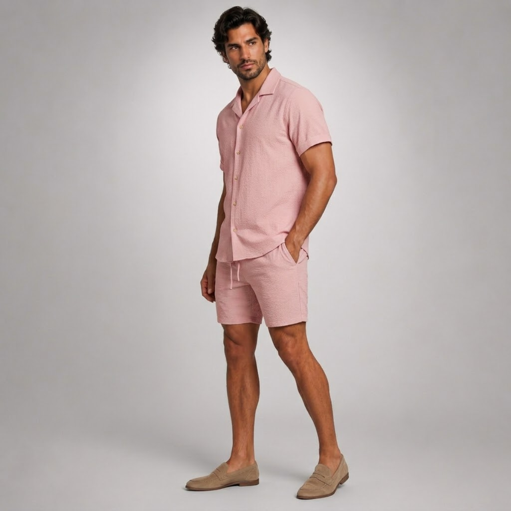 Men's Linen Shirt and Shorts Set | Easy Summer Co-Ord