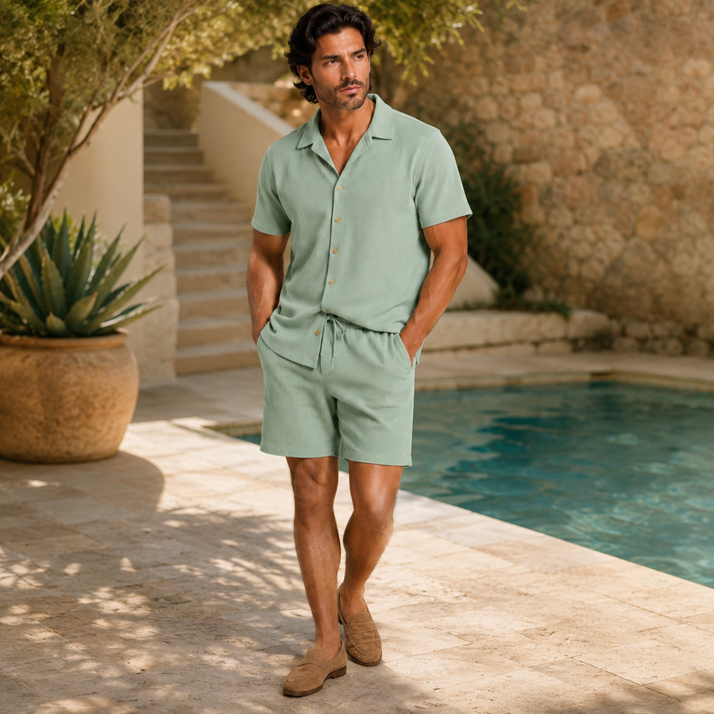 Men's Linen Shirt and Shorts Set | Easy Summer Co-Ord