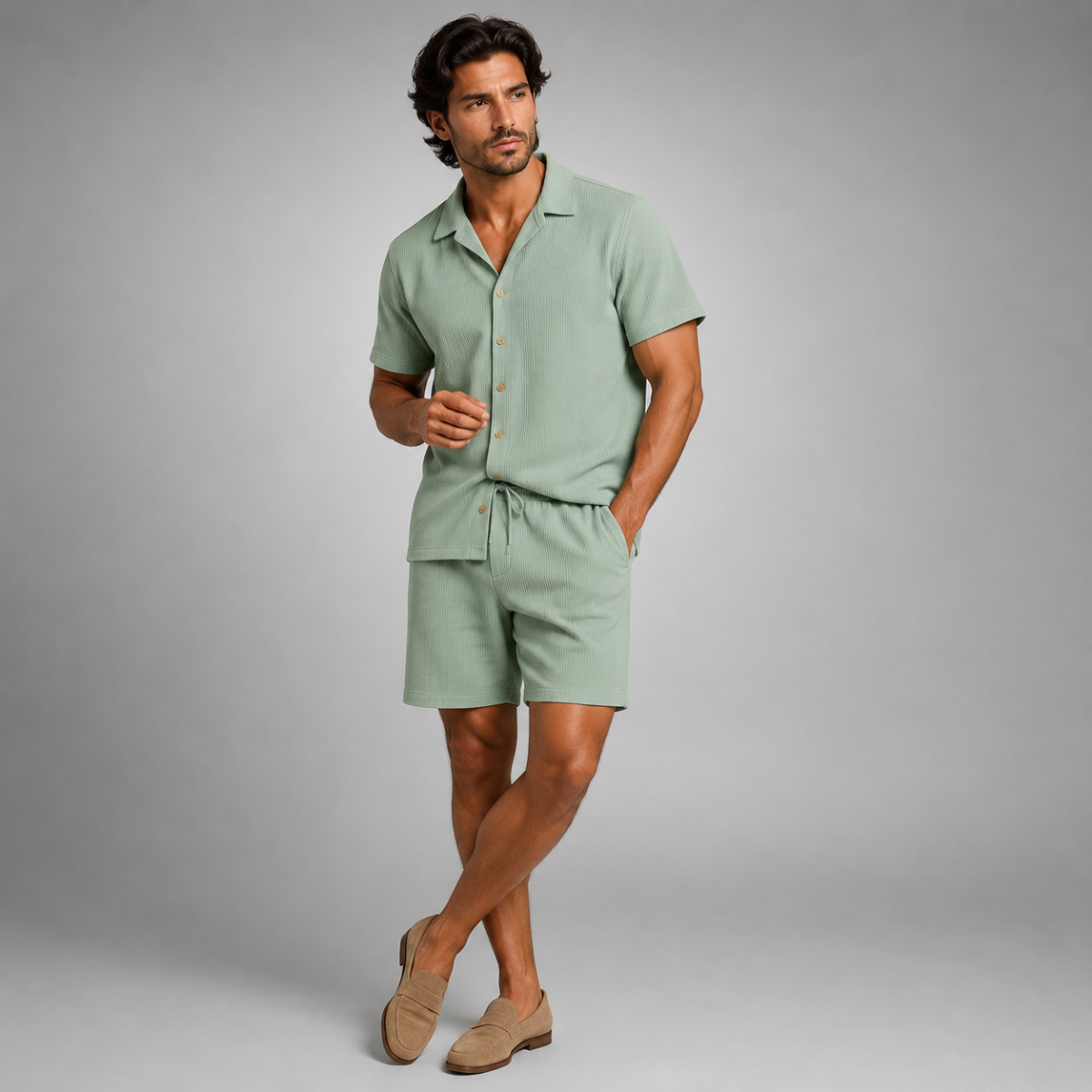 Men's Linen Shirt and Shorts Set | Easy Summer Co-Ord