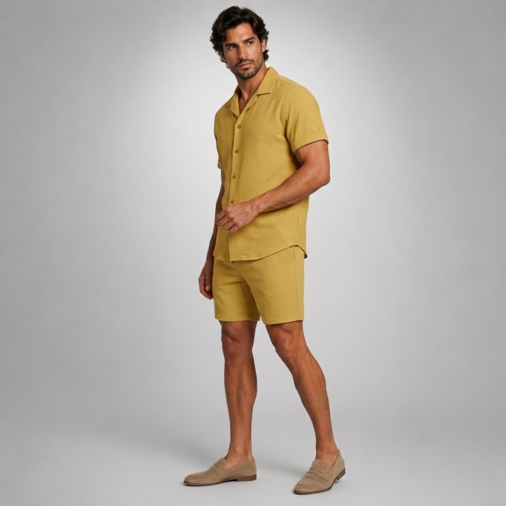 Men's Linen Shirt and Shorts Set | Easy Summer Co-Ord