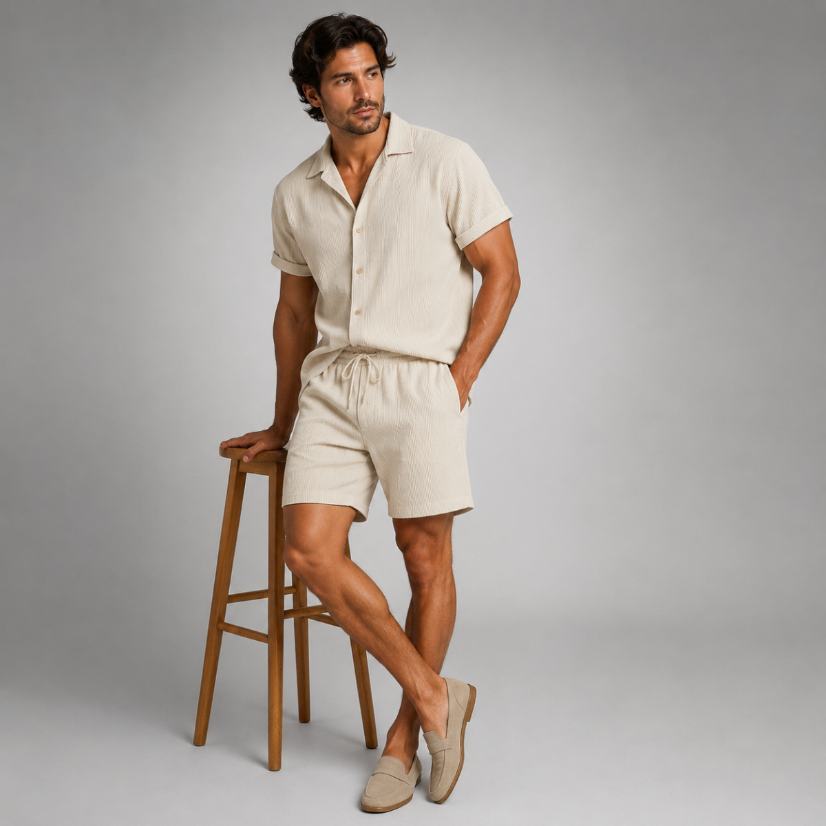 Men's Linen Shirt and Shorts Set | Easy Summer Co-Ord