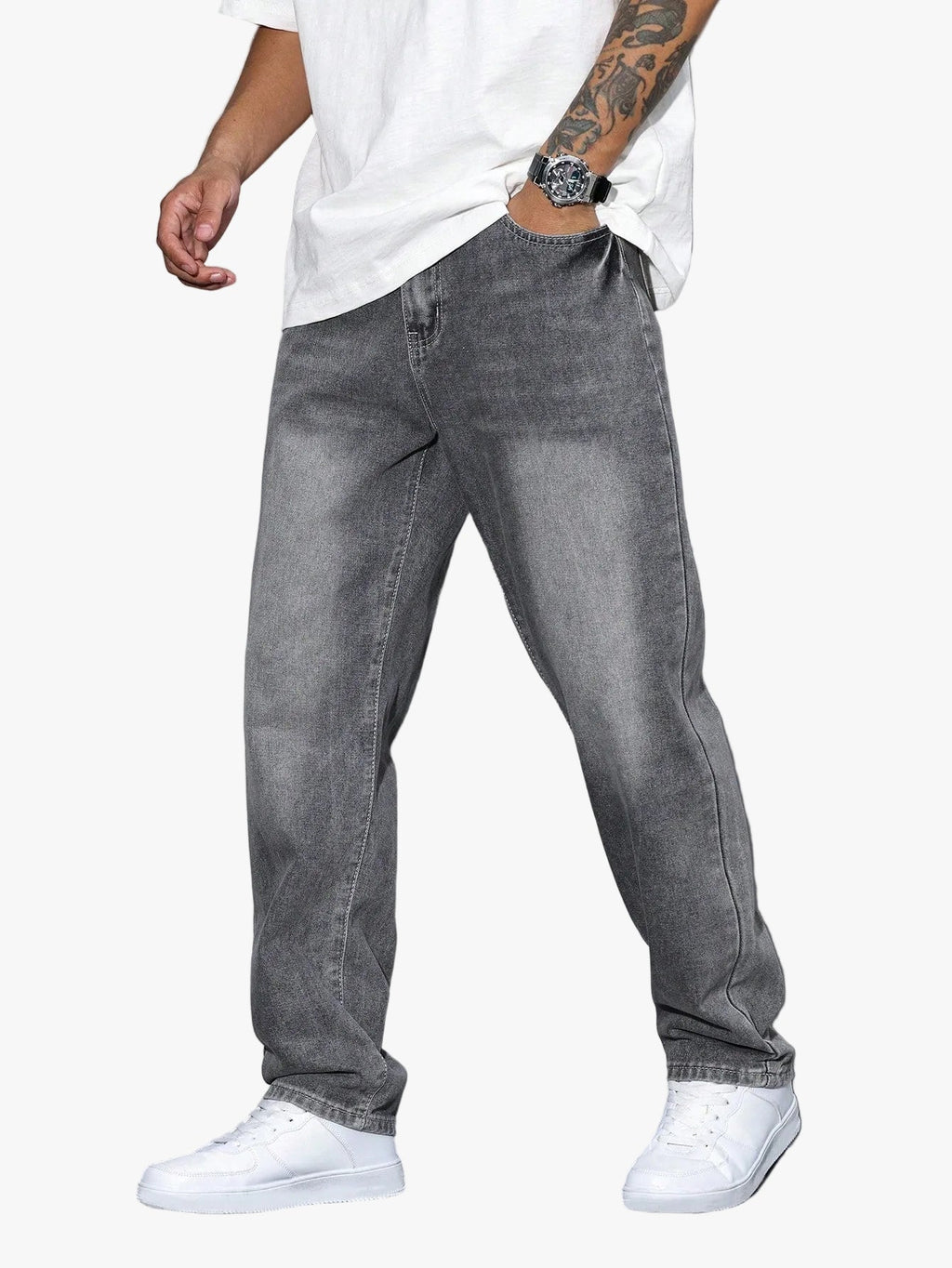Men's Baggy Denim Jeans | Zip Fly & Five Pockets