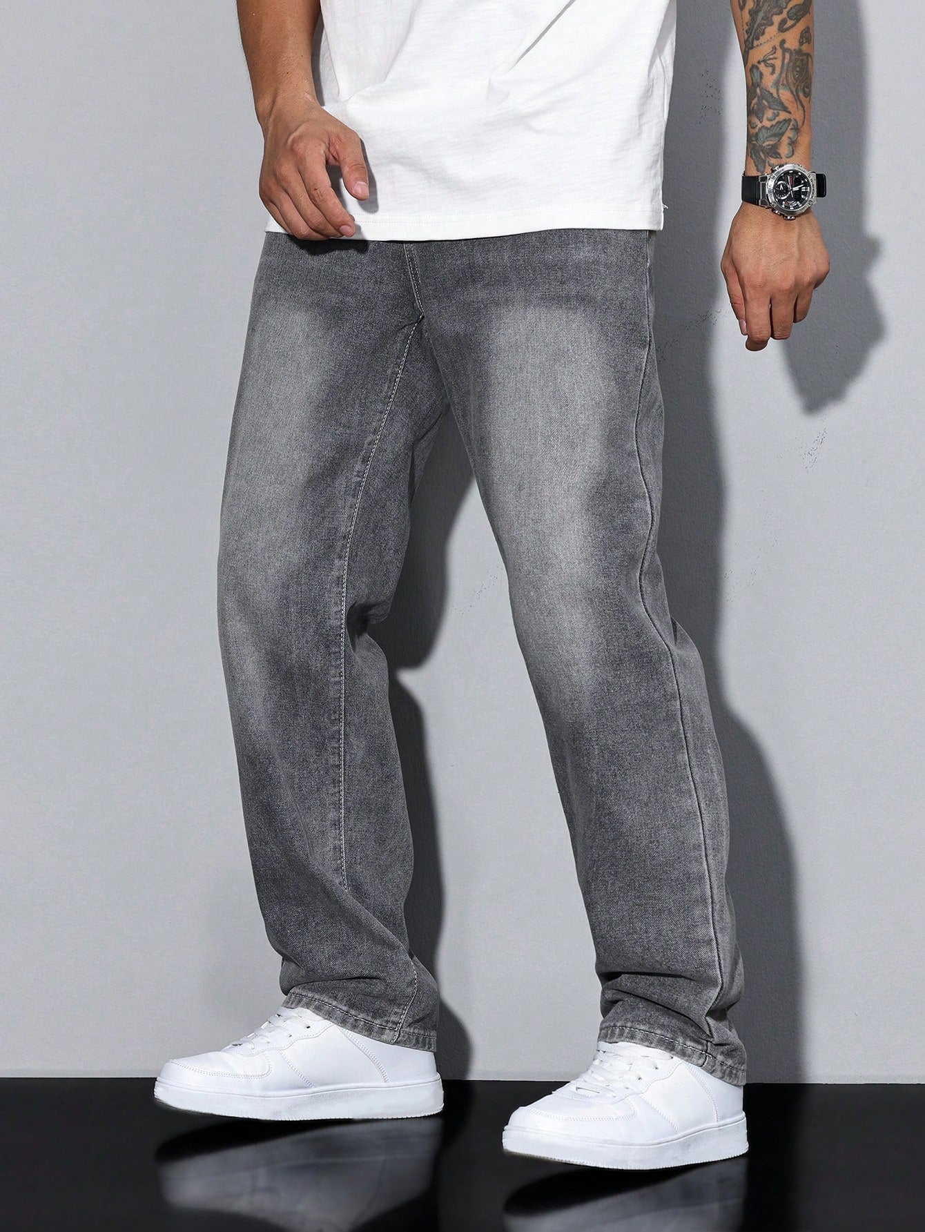 Men's Baggy Denim Jeans | Zip Fly & Five Pockets