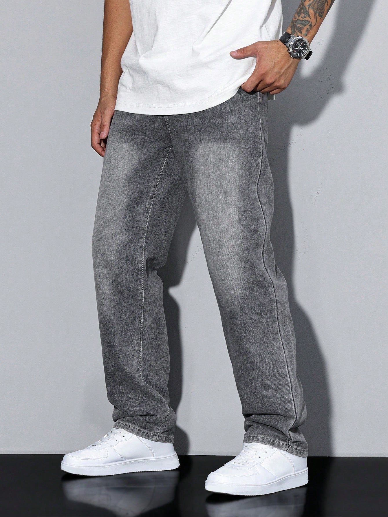 Men's Baggy Denim Jeans | Zip Fly & Five Pockets