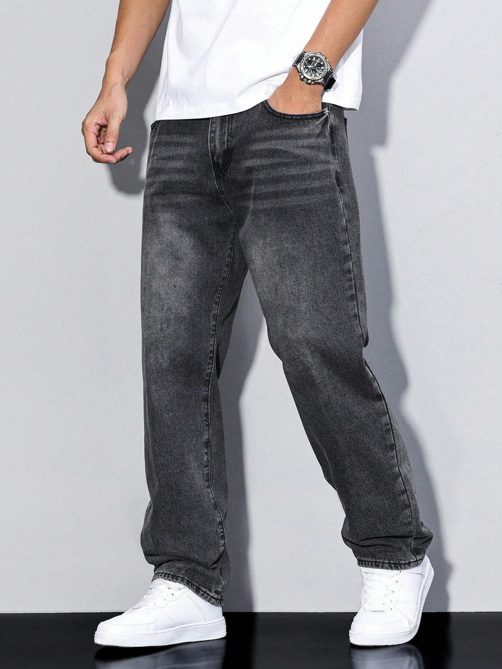 Men's Baggy Denim Jeans | Zip Fly & Five Pockets