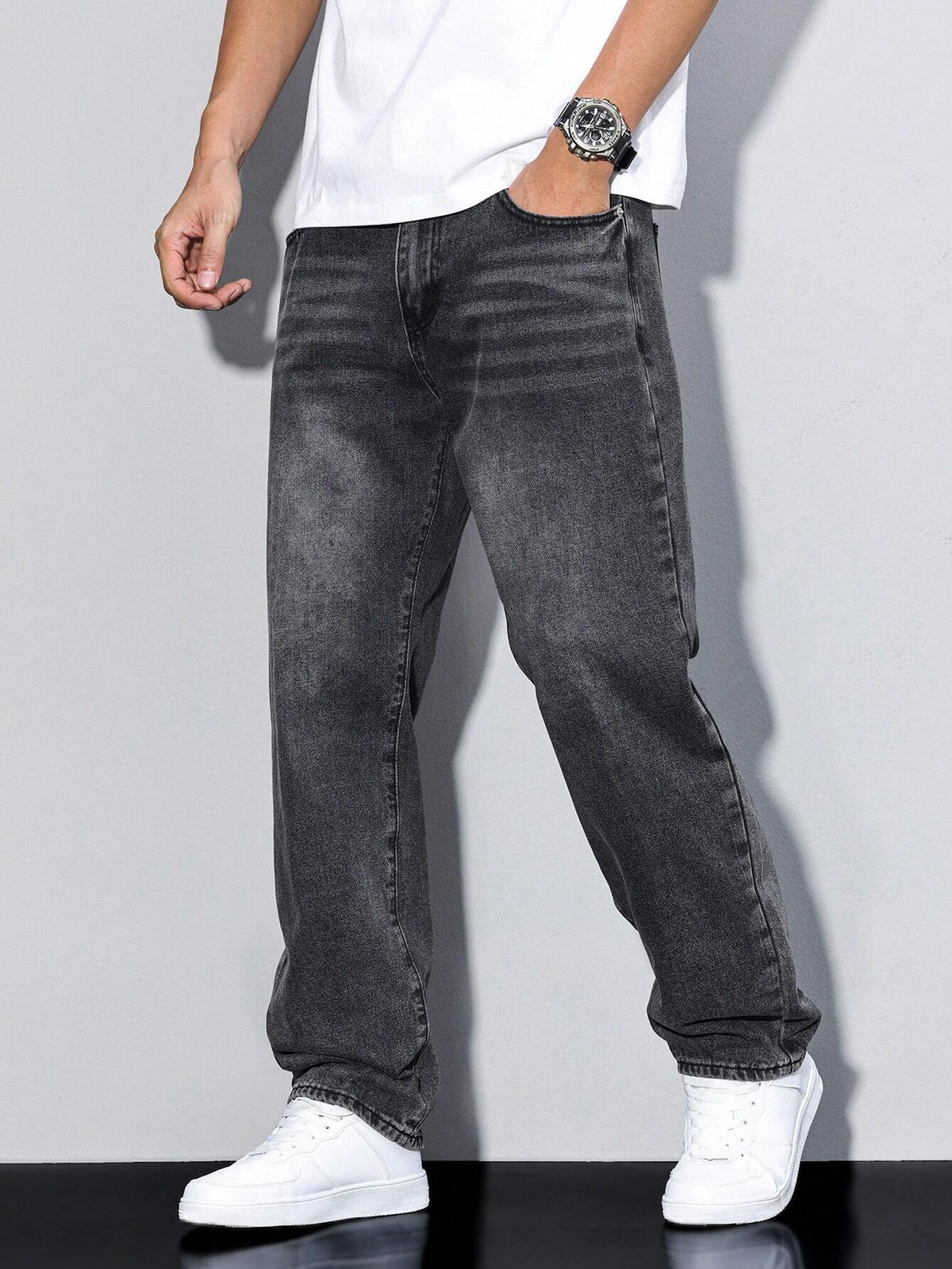 Men's Baggy Denim Jeans | Zip Fly & Five Pockets