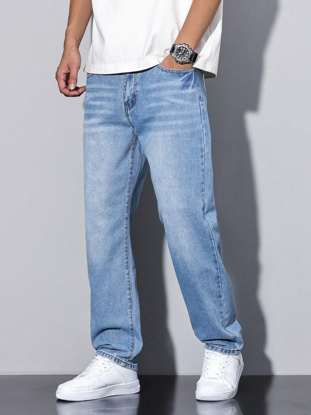 Men's Baggy Denim Jeans | Zip Fly & Five Pockets
