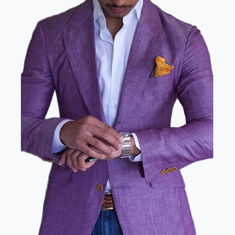 Men's Business Blazer | Notched Lapels & Two-Button Front