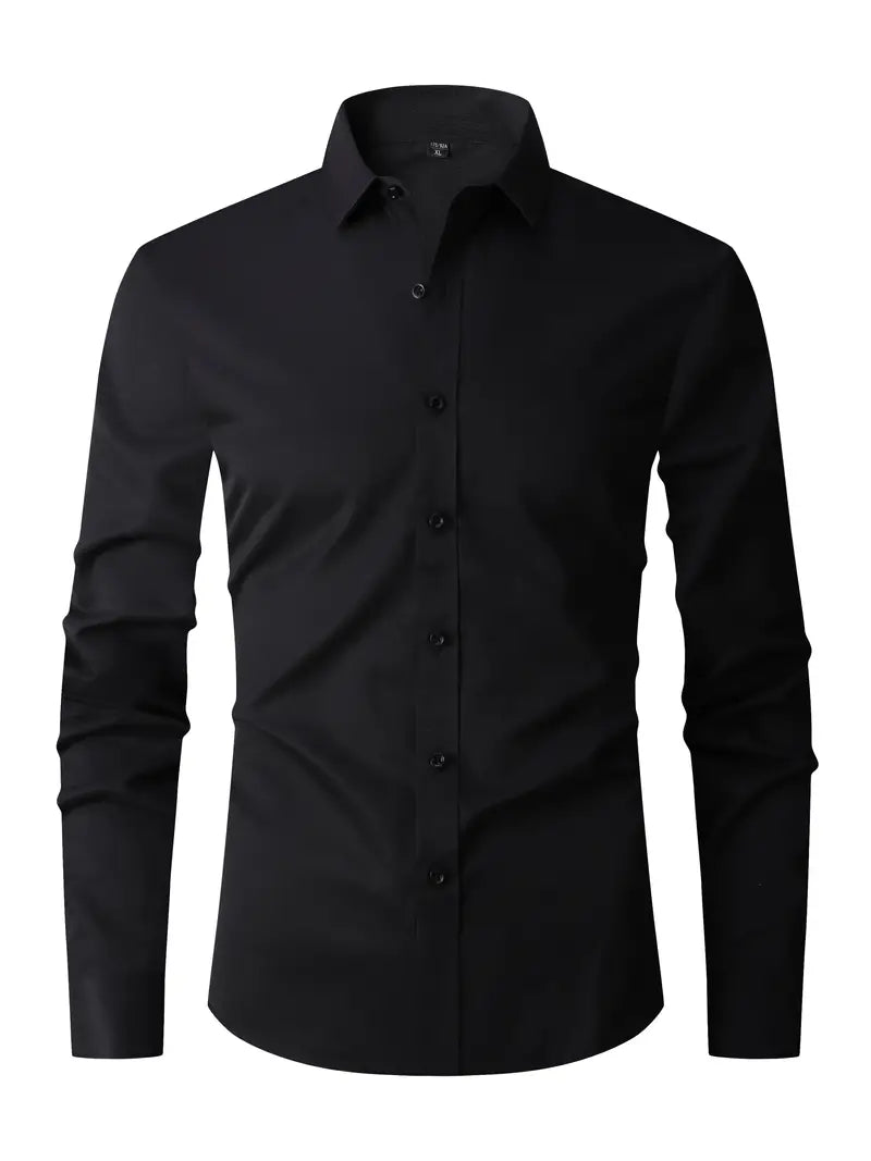 Men's Business Shirt | Point Collar & Button Front